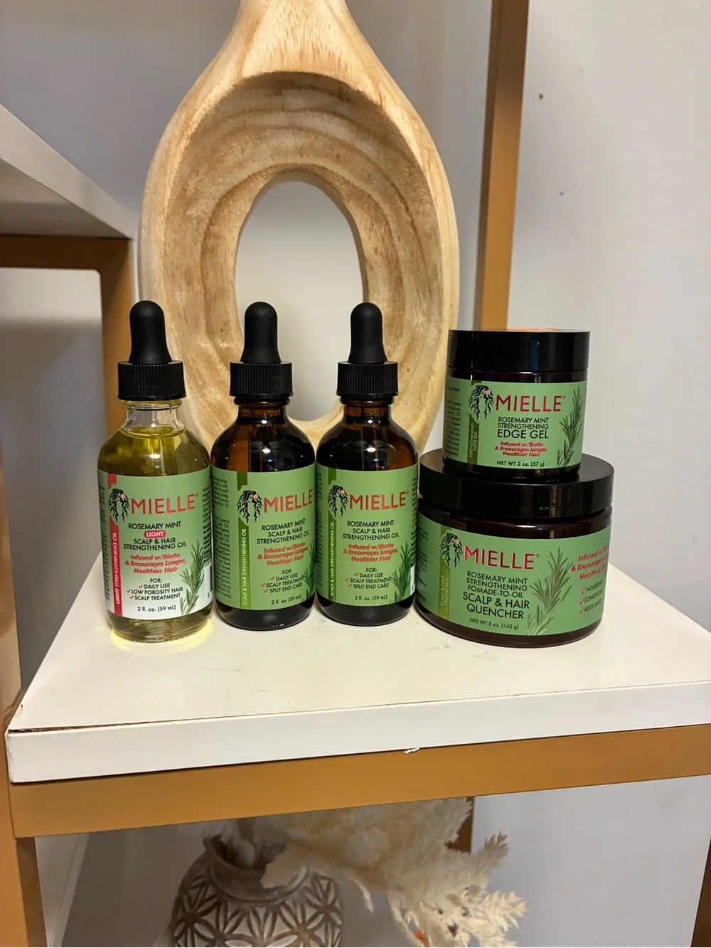 Mielle Rosemary Mint 5pc Hair Care Bundle Oils Pomade Edge Gel NEW